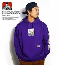 BEN DAVIS GRAPHICAL PRINT PULLOVER PARKA -VIOLET- C-0380033画像