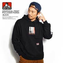 BEN DAVIS GRAPHICAL PRINT PULLOVER PARKA -BLACK- C-0380033画像