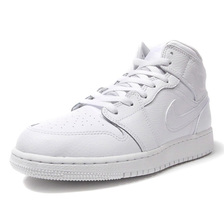 NIKE AIR JORDAN 1 MID GS WHITE/WHITE/WHITE 554725-126画像