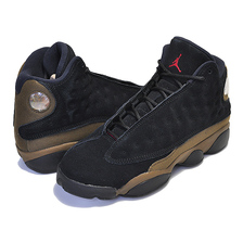 NIKE AIR JORDAN 13 RETRO BG black/gym red-light olive 884129-006画像