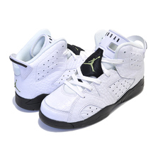 NIKE JORDAN 6 RETRO (PS) ALLIGATOR whitet/black-alligator 384666-110画像