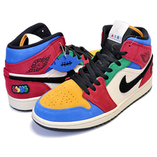 NIKE AIR JORDAN 1 MID SE FEARLESS BLUE THE GREAT muslin/black-varsity red-royal CU2805-100画像