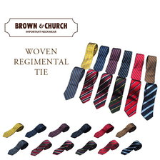 BROWN & CHURCH WOVEN REGIMENTAL TIE Made in U.S.A.画像