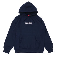 Supreme 19FW Bandana Box Logo Hooded Sweatshirt NAVY画像