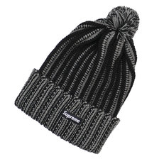 Supreme 19FW Contrast Stripe Beanie BLACK画像