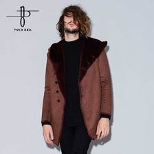 NO ID. フェイクムートンフーデッドコート 445006-018C画像