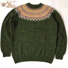 PETER BLANCE FAIRISLE YOKE OLV画像