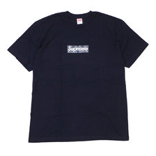 Supreme 19FW Bandana Box Logo Tee NAVY画像