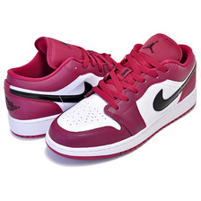 NIKE AIR JORDAN 1 LOW (GS) noble red/black-white 553560-604画像