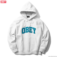 OBEY PULLOVER HOODED FLEECE "OBEY UNI HOOD" (ASH GRAY)画像
