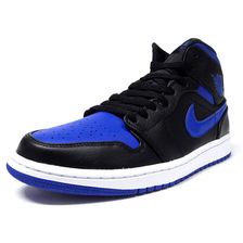 NIKE AIR JORDAN 1 MID "ROYAL" BLACK/HYPER ROYAL/WHITE 554724-068画像