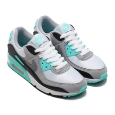 NIKE W AIR MAX 90 WHITE/PARTICLE GREY-HYPER TURQ-BLACK CD0490-104画像