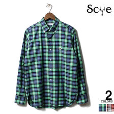 SCYE BASICS PLAID COTTON OXFORD B.D. COLLAR SHIRT 5120-31506画像