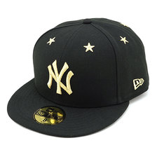 NEW ERA 59FIFTY NY STAR EYELET BLK/M.GLD 12362258画像