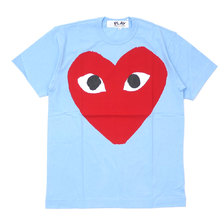 PLAY COMME des GARCONS MENS BIG RED HEART TEE LIGHT BLUE画像