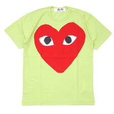 PLAY COMME des GARCONS MENS BIG RED HEART TEE LIGHT GREEN画像