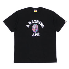 A BATHING APE 20SS NEON TOKYO COLLEGE TEE BLACK 1G30110036画像