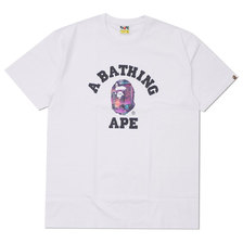 A BATHING APE 20SS NEON TOKYO COLLEGE TEE WHITE 1G30110036画像