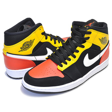 NIKE AIR JORDAN 1 MID SE ROSWELL RAYGUNS black/team orange-amarillo 852542-087画像