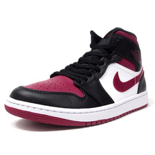 NIKE AIR JORDAN 1 MID "NOBLE RED" BLACK/NOBLE RED/WHITE 554724-066画像