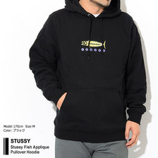 STUSSY Stussy Fish Applique Pullover Hoodie 118355画像