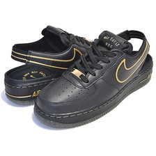 NIKE AIR FORCE 1 VTF (GS) QS black/black-metallic gold CJ7158-001画像