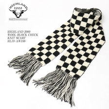 HIGHLAND2000 WOOL BLOCK CHECK KNIT SCARF HL19-AW18S画像