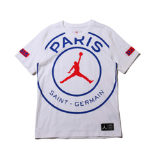 NIKE AS M J PSG SS LOGO TEE WHITE/GAME ROYAL/UNIVERSITY RED BQ8385-100画像