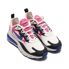 NIKE W AIR MAX 270 REACT SUMMIT WHITE/HYPER BLUE-COSMIC FUCHSIA CI3899-100画像