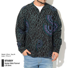 STUSSY Spider Web Flannel L/S Shirt 1110087画像