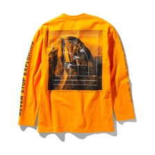 THE NORTH FACE L/S SLEEVE GRAPHIC TEE FRAME ORANGE NT32042画像