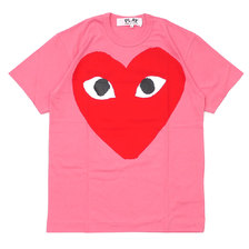 PLAY COMME des GARCONS MENS BIG RED HEART TEE LIGHT PINK画像