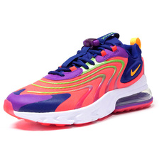 NIKE AIR MAX 270 REACT ENG LASER CRIMSON/LASER ORANGE/ROYAL BLUE/PURPLE/GREEN CD0113-600画像