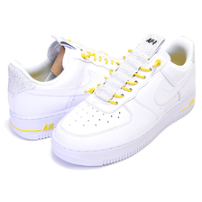 NIKE WMNS AIR FORCE 1 07 LX white/white-chrome yellow 898889-104画像