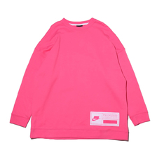 NIKE AS W NSW NSW FLC CREW OVERSIZE PINKSICLE/WHITE/HYPER PINK CT0877-698画像