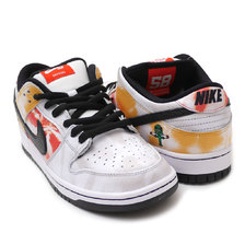 NIKE SB DUNK LOW PRO QS ROSWELL RAYGUNS WHITE/BLACK-ORANGE FLASH BQ6832-101画像