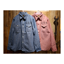 Cushman CHAMBRAY WORK SHIRT "U.S.NAVY" 25280画像
