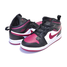 NIKE JORDAN 1 MID (TD) black/noble red-white 640735-066画像