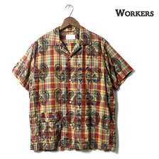 Workers Open Collar Shirt, Peacock,画像