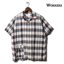 Workers Open Collar Shirt, Madras,画像