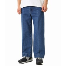 URU COTTON DENIM STRAIGHT WIDE PANTS 20SCD03画像