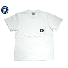 POST OVERALLS 3003 DONUT POCKET TEE white x navy画像