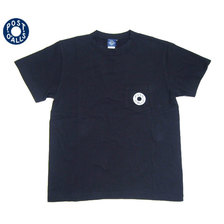 POST OVERALLS 3003 DONUT POCKET TEE navy x white画像