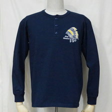 THE FLAT HEAD FN-THCL-503 THC系ヘンリーネック長袖Tシャツ画像