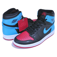 NIKE WMNS AIR JORDAN 1 HI OG UNC TO CHICAGO black/dk powder blue-gym red CD0461-046画像