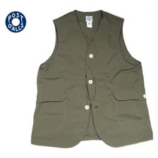 POST OVERALLS 1512 P/C TYPEWRITER ROYAL TRAVELER VEST olive画像