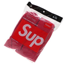 Supreme 20SS Hanes Crew Socks RED画像
