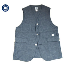 POST OVERALLS 1512 CHAMBRAY ROYAL TRAVELER VEST画像