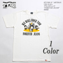 STUDIO D'ARTISAN USAコットン プリントTシャツ "FOREVER JEANS" 9998B画像
