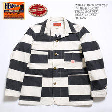INDIAN MOTORCYCLE &times; HEAD LIGHT TWILL BORDER WORK JACKET IM14588画像